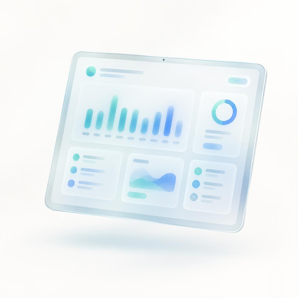 Soft, calm screen-time summary shown on a tablet